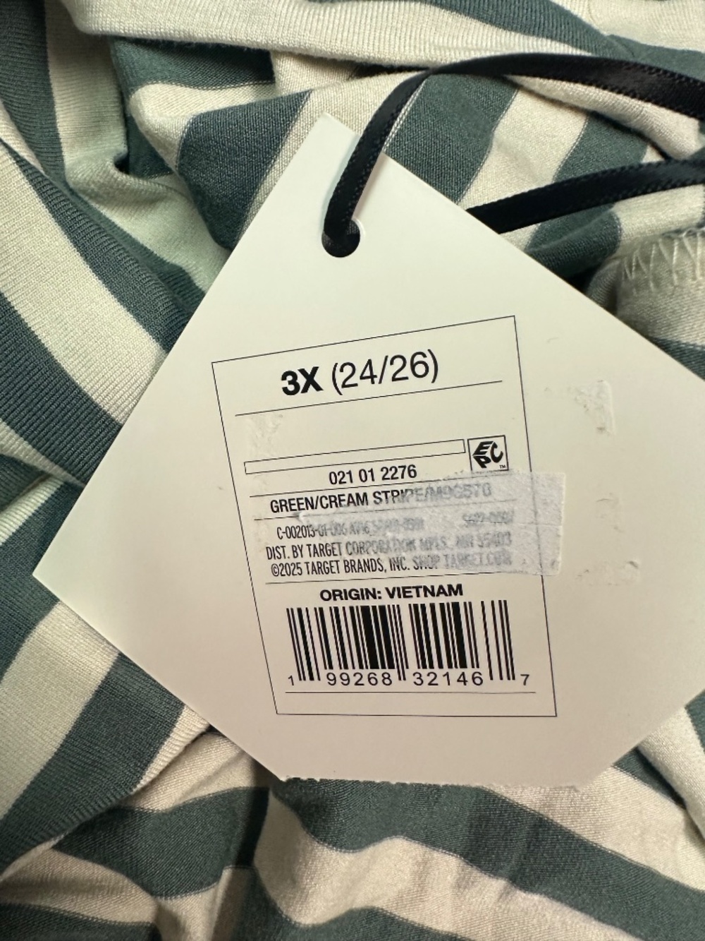 Ava & Viv Striped Turtleneck Long Sleeve Top - Sage & Cream. Sz 3X. - Picture 4 of 7